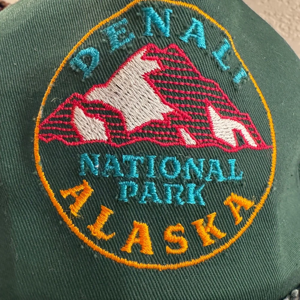 Denali National Park Alaska‎ Embroidered Rope Hat Green Adult One Size Snapback